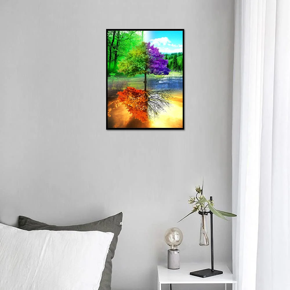 Four Seasons Tree 5D Diamond Painting Landscape Diamond ricamo DIY Full Drill strass Craft Wall Art Home Decor Gift