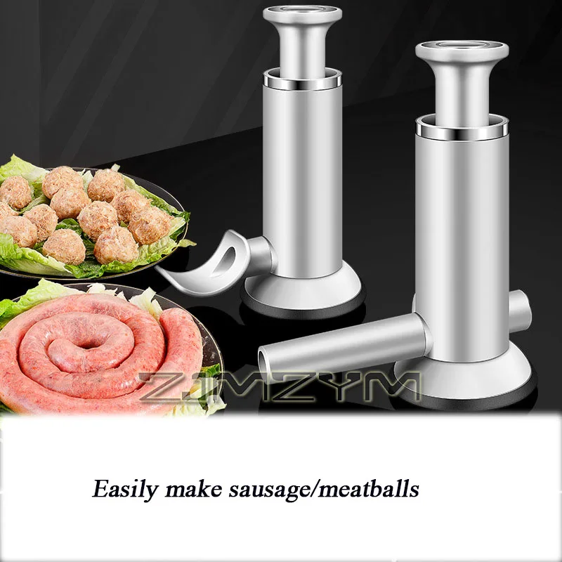 Multi-function Household Enema Stainless Steel Press Type Manual Sausage Machine Meatball Shrimp Slipper Making Tool