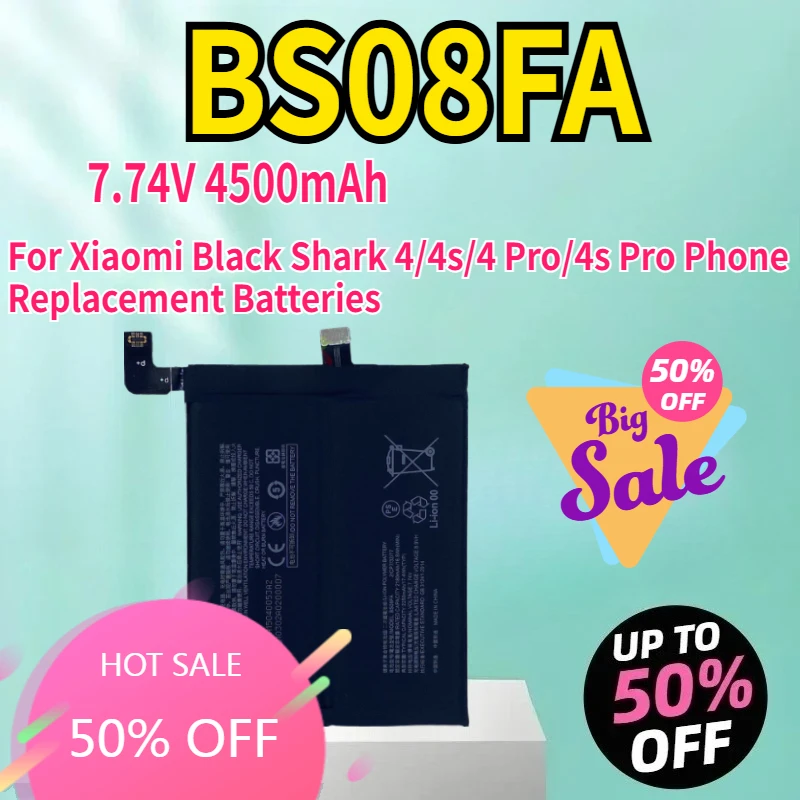 

BS08FA 7,74 В 4500 мАч аккумулятор для Xiaomi Black Shark 4/4s/4 Pro/4s Pro запасные аккумуляторы для телефона