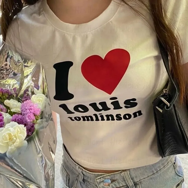 Camiseta Harajuku Vintage con estampado de letras Y2K camiseta para bebé ropa de calle a la moda con cuello redondoTops