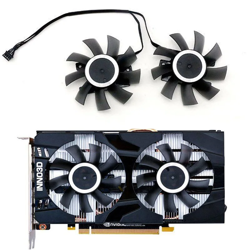 

New 2PCS CF-12815S 75MM DC 12V 0.28A 4PIN GTX1660TI RTX2060 GPU Cooler For Inno3D RTX2060 GTX1660TI GPU Cooler Fan