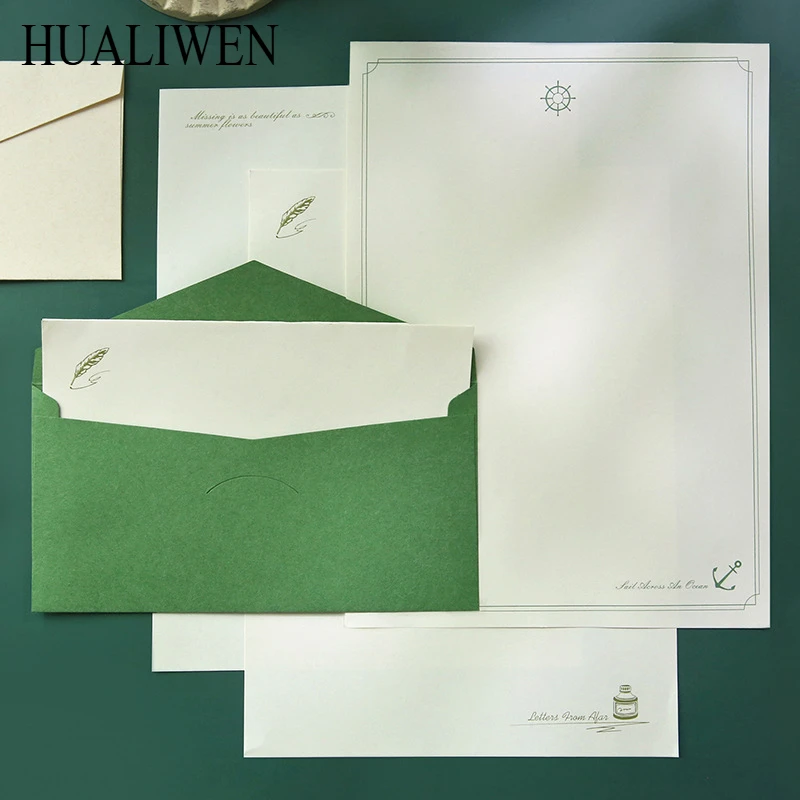 10pcs/pack of Artistic, Simple and Romantic A4 Letter Paper, with Thick and High-end Horizontal Blank Lines