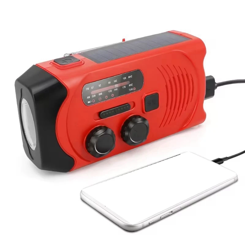 Hand Crank Solar Radio Emergency Radio Portable Weather Radio With LED Light For Emergency Disaster Prevention Outdoor -A