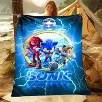 Speedy Hedgehog Printed Throw Blanket for Home  Travel Soft Comfortable Cartoon Blanket for Adults Kids Perfect Gift Idea