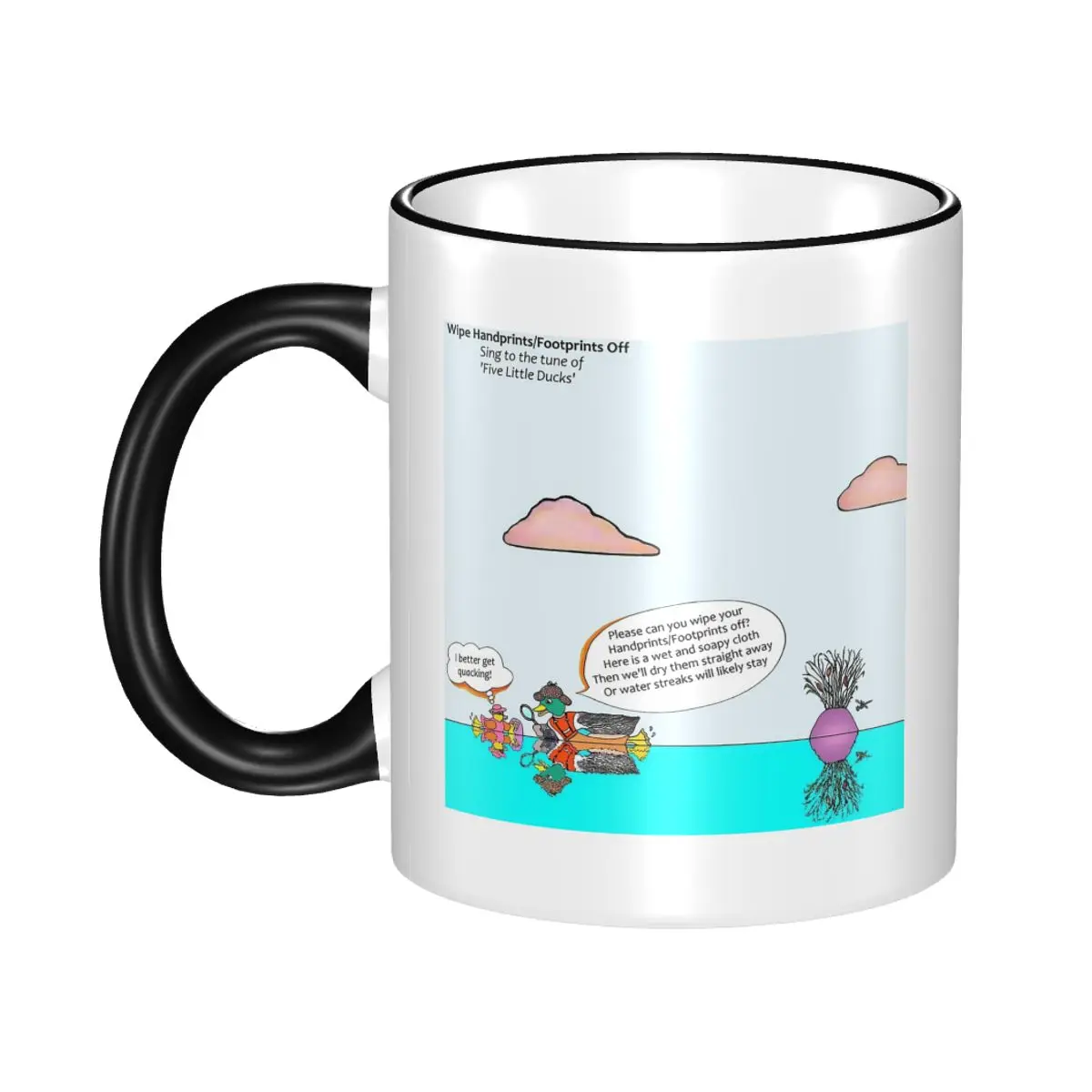 Wipe Hands And Footprints Off Mug Funny Ceramic Coffee Cups Tea Mugs Milk Cup Drinkware Gifts for Woman Man