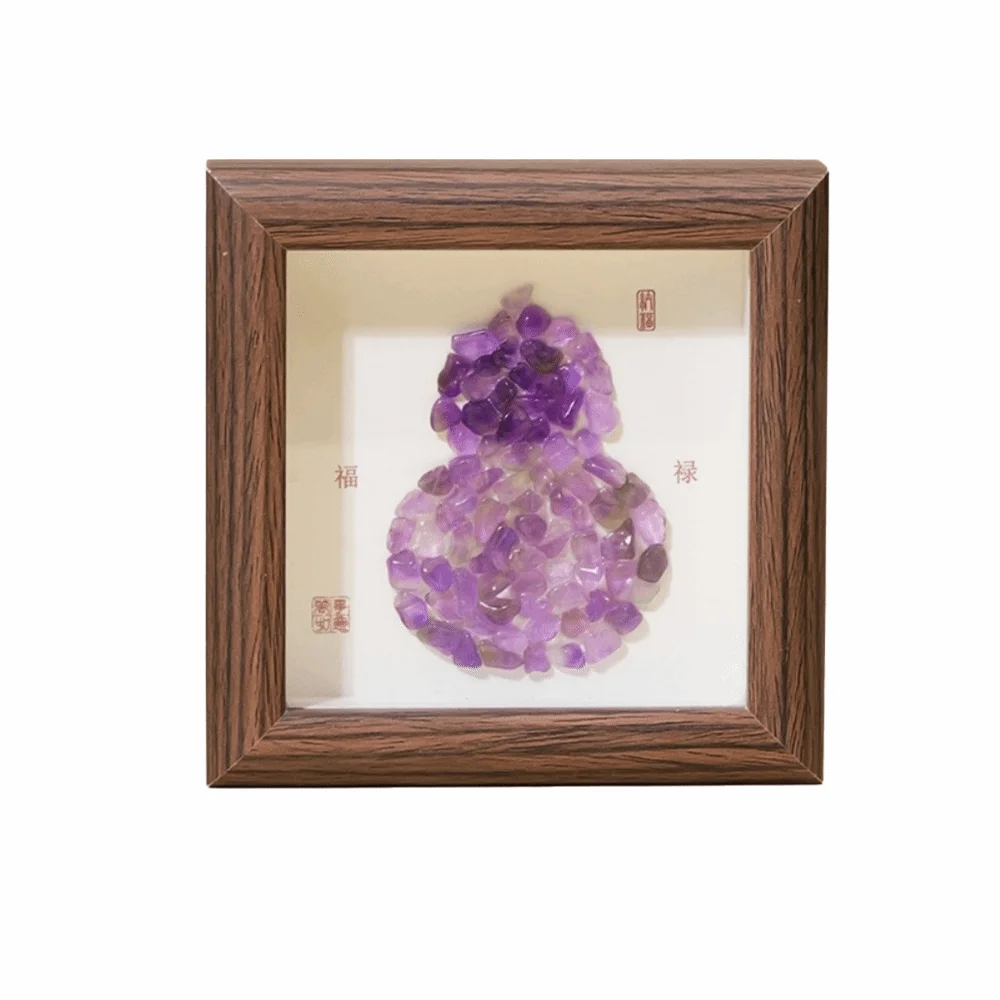 

Colorful Crystal Photo Frame Gourd Shaped Crushed Stone Crushed Crystal Frame Decorative DIY Design Calabash Design Frame