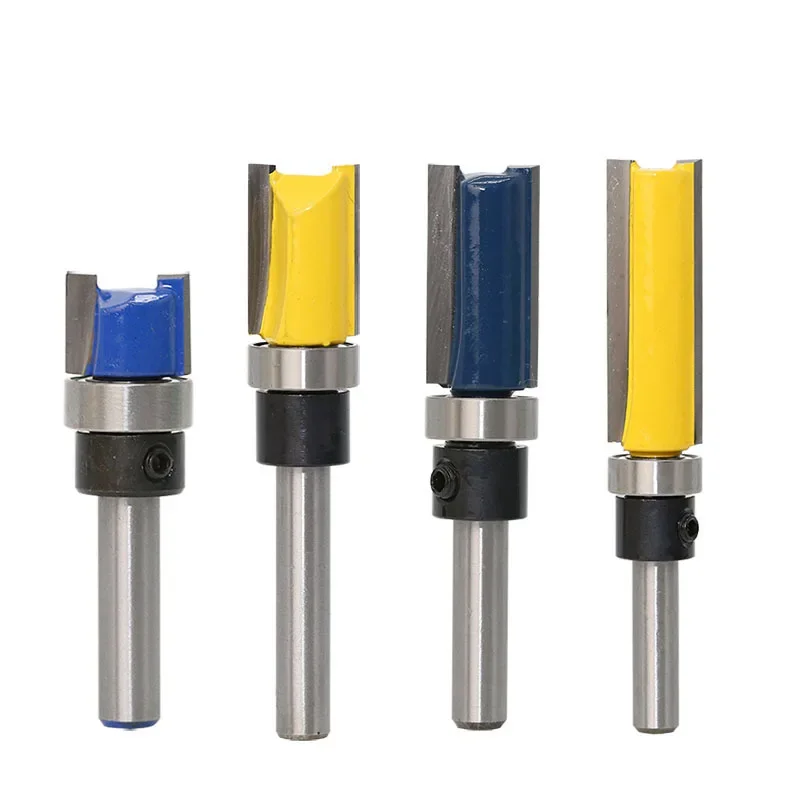 1/4 inch Shank Bearing Flush Trim Router Bit for wood straight bit 6.35mm Tungsten Woodworking Milling Cutter Tool