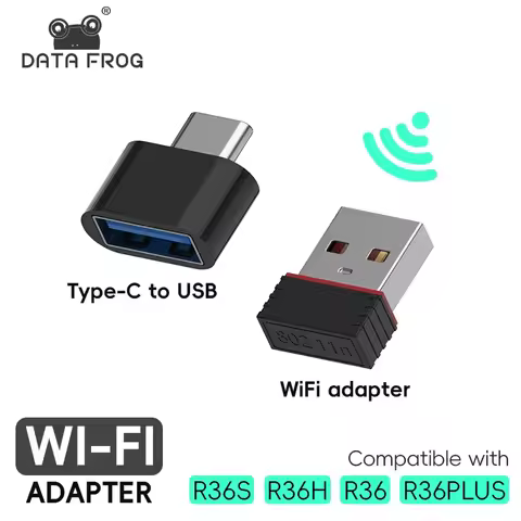 DATA FROG Type C OTG WiFi Adapter USB Dongle For R36S R36H R36 R36PLUS Handheld Console Compatible With ArkOS 2.0 Plus