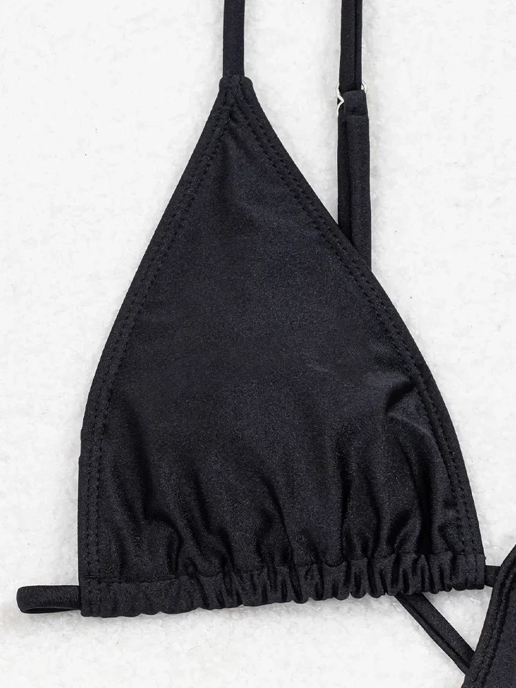 UETEEY 2025 nuevo traje de baño de verano de una pieza, traje de baño Sexy sólido alto, Bikini de cintura para mujer, traje de baño ajustado sin espalda, Bikini de playa