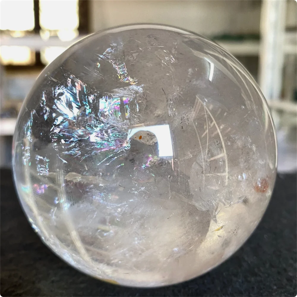 

Натуральный белый прозрачный кварцевый хрустальный шар, полированная коллекция лечебных сфер, образец фэншуй, домашний декор
