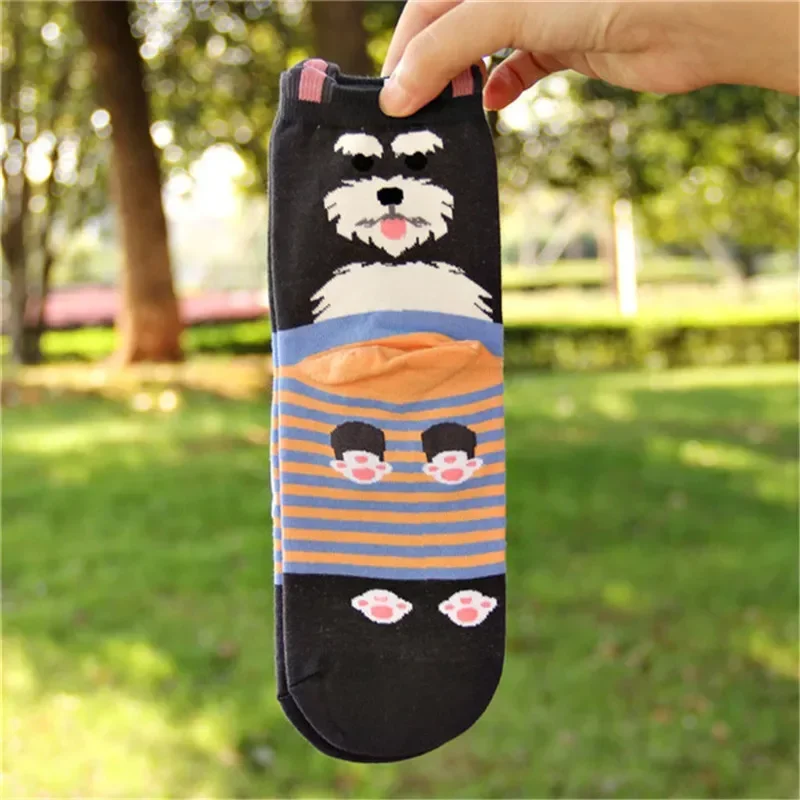 Moda mujer arte calcetines de algodón Otoño-Invierno colorido encantador Pug Shiba Inu Corgi calcetín estampado señoras mujer divertido calcetín de dibujos animados