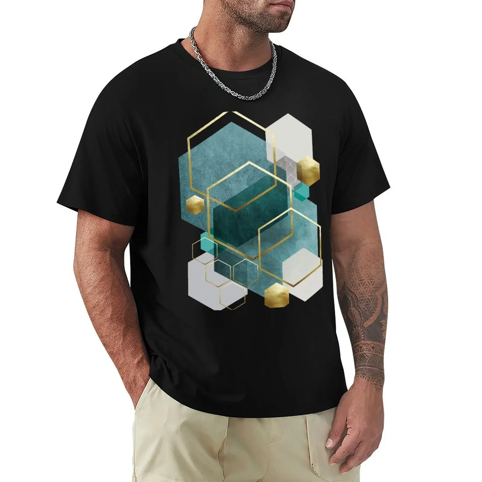 Hexagon Art T-Shirt vintage t shirts basketball graphic tees man clothes mens graphic t-shirts big and tall