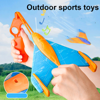 Foam Aircraft Light Flying Disc Toy Kid's Catapult EVA Boomerang Outdoor Game Flying Glider Slingshot Foam Plane Toys Safety