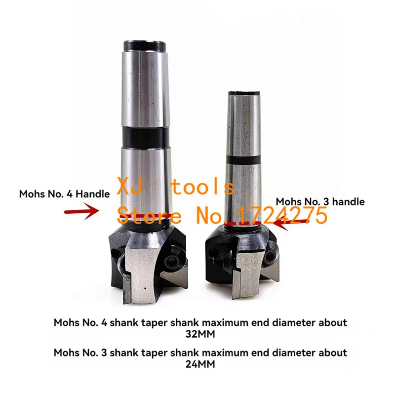 Indexable End Mills One-piece shank C20 MTB3 MTB4 R8 30-100mm 90 degrees indexable end mill TP16 TP22 Morse taper shank milling