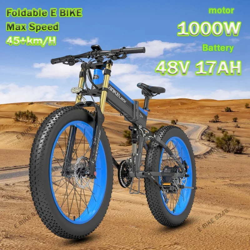 Electric Bike LANKELEISI XT750PLUS 1000W 48V 17.5AH Battery Motor adult Urban Commuting e bike 26 inch fat Tire Electric Bicycle