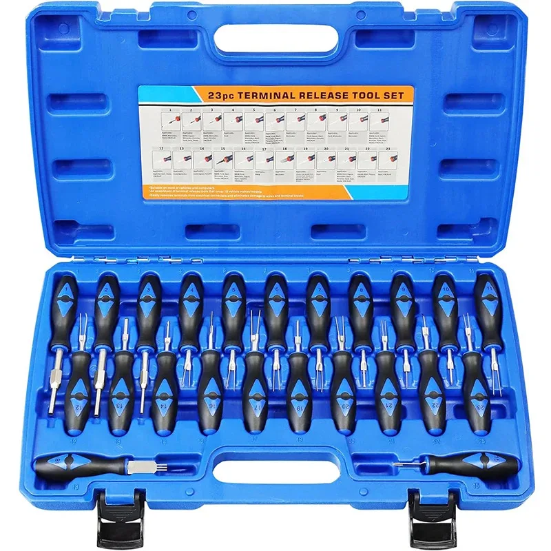 

Universal Automotive Terminal Removal Tool Set,23-Pcs Kit Release Car Wire Harness Electrical Connector Pin Extractor