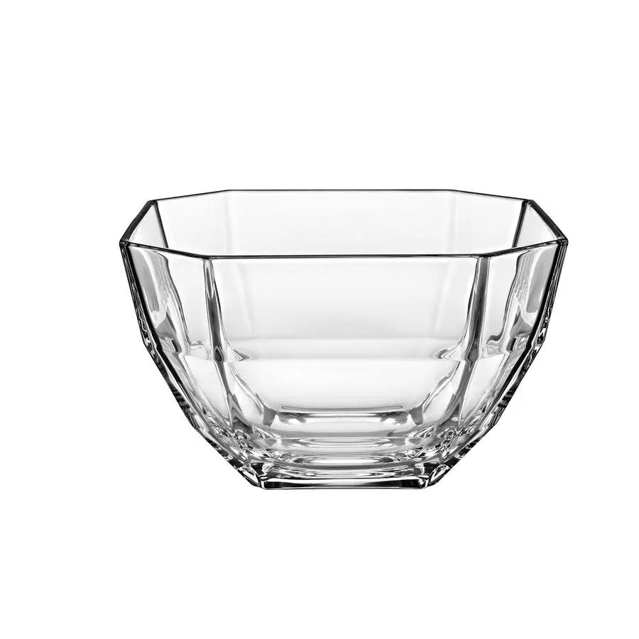 

Европейская стеклянная глубокая восьмиугольная сервировочная миска для салата, миска для смешивания, 8.5 дюймов, 110 унций. Сделано в Европе