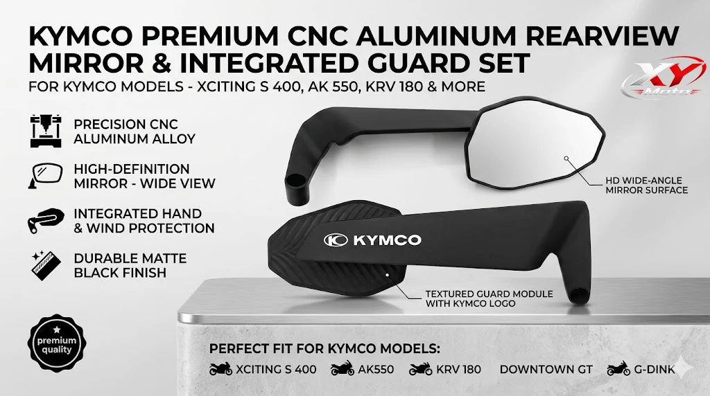 No Blind Spot Motorcycle Winglet Mirror Kit Wind Wing Rearview Mirrors For KYMCO DOWNTOWN NIKITA GDINK KXCT PeoPle S