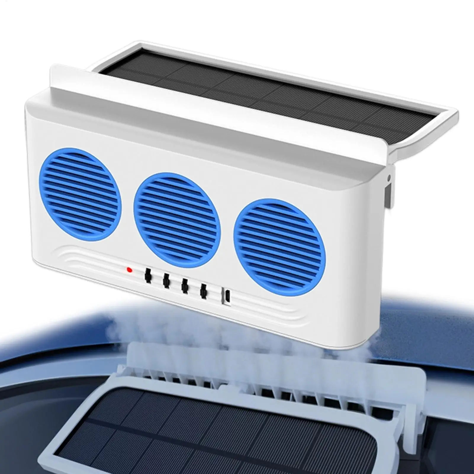 

3-канальный солнечный вентилятор для автомобиля, портативный автомобильный охладитель, вентилятор для охлаждения салона автомобиля, летняя вентиляция и очистка воздуха