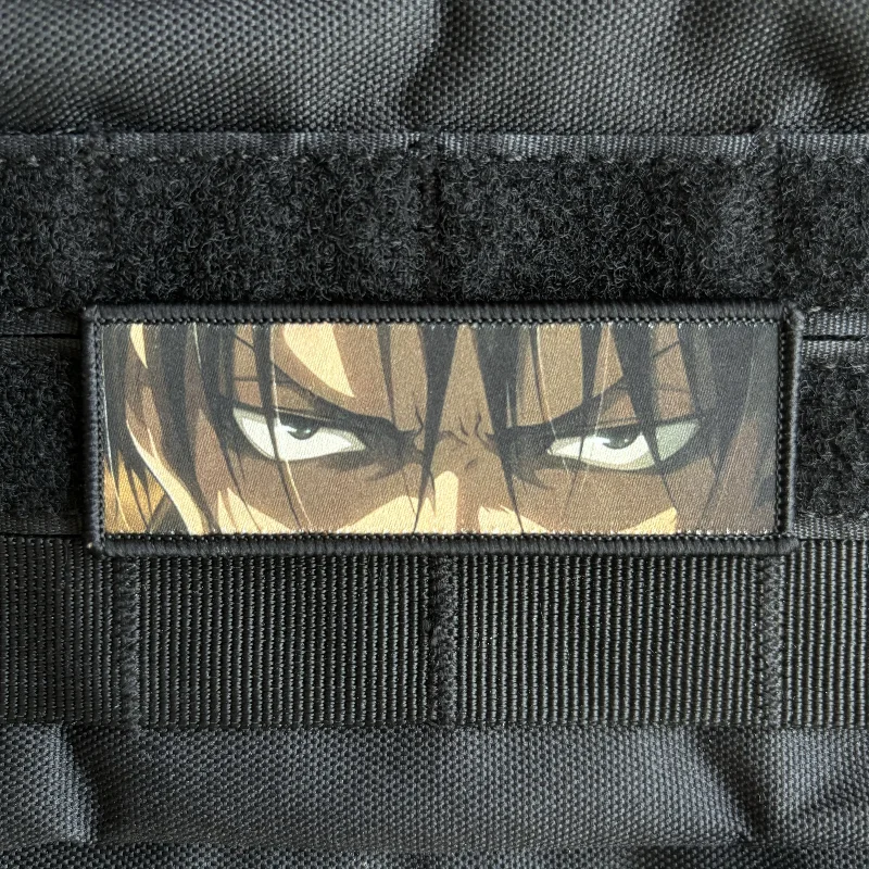 Attack on Titan Levi Ackerman Eyes Morale Badge Hook & Loop Anime Patch Printing Commander Tactical Backpack Sticker Appliques