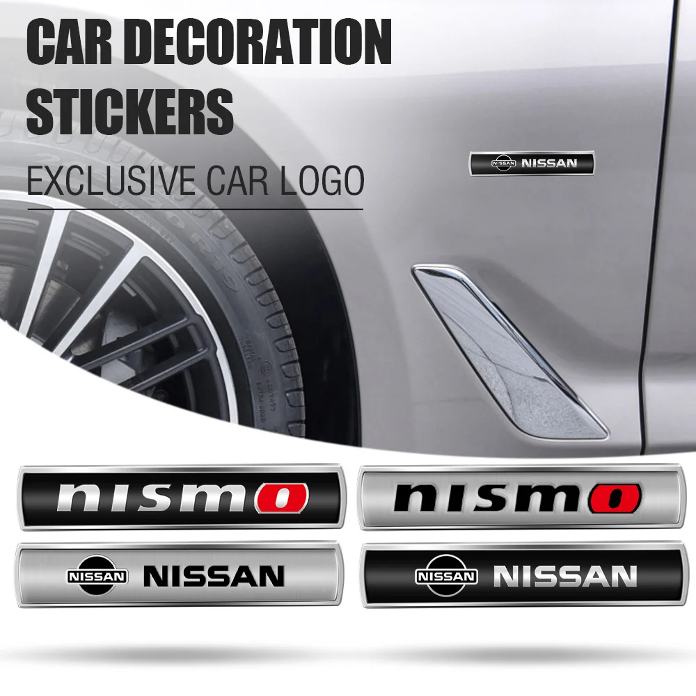 3D Metal Badges Logo Stickers Auto Body Side Window Trunk Decal Decoration Accessories For Nissan Nismo Tiida Teana GTR Almera