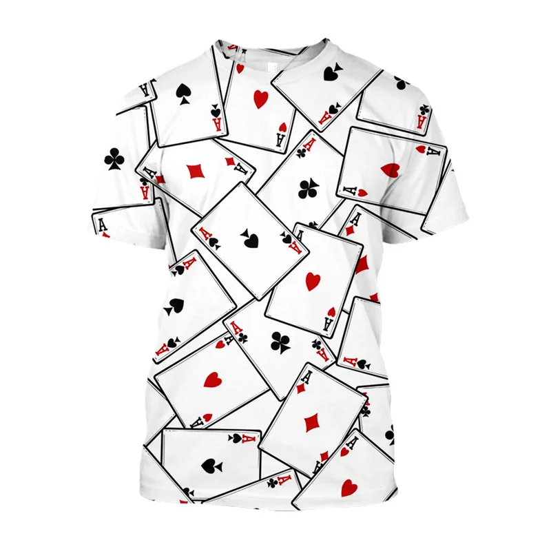 Męska koszulka z nadrukiem 3D z grafiką do pokera Kasyno Streetwear Poker Gra Tshirt Moda Oversize Odzież męska z krótkim rękawem