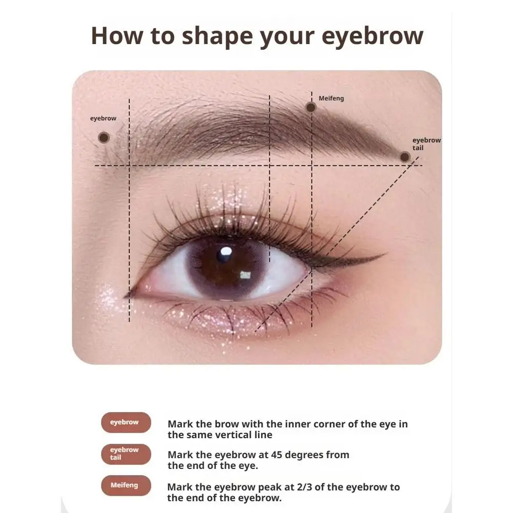 Crayon à sourcils fin avec Double tête, une ligne, stylo de maquillage imperméable et sans maquillage ﻿