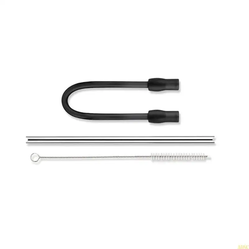 A0NC Гибкая молочная трубка наборе кофейни -машины запасные части металлические трубки с чистящими щетками, идеально подходящими