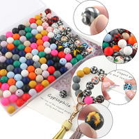 Sunrony 20Pcs 9/12/15/19mm Round Silicone Beads For Jewelry Making Beads For Jewelry DIY Charms For Bracelet Accessories
