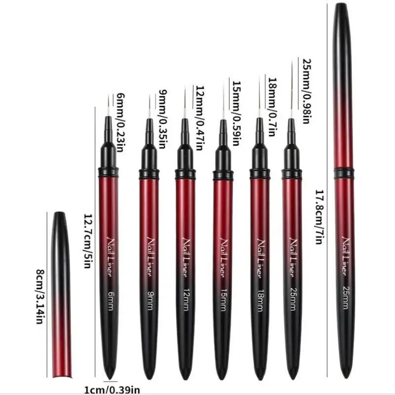 1 Uds. Pinceles para delineador de uñas, pincel para uñas de Gel, pincel para pintar esmalte de uñas, pincel para dibujar, pincel para diseño de Arte de uñas