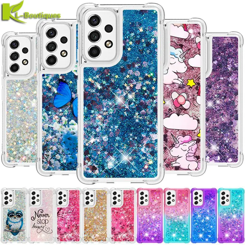 A73 5G SM-A736B Case For Samsung Galaxy A73 5G Cover Quicksand Liquid Case for Samsung A 73 A13 A23 A33 A53 5G Phone Cases Coque