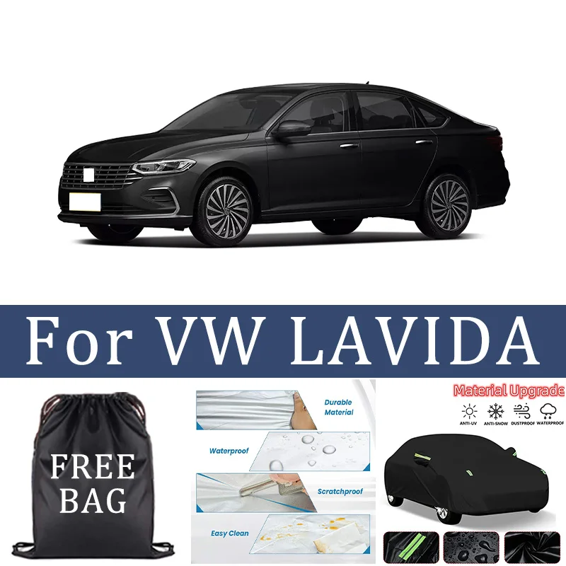 

Car Cover For VW LAVIDA Full Exterior Black Silvery-Auto Cover Sunshade Dustproof Waterproof Reflective strips cars accessories