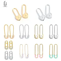 925 Sterling Silver Ear Needle Exquisite Heart Paperclip Hoop Earrings for Women Colorful Enamel Piercing Earring Luxury Jewelry