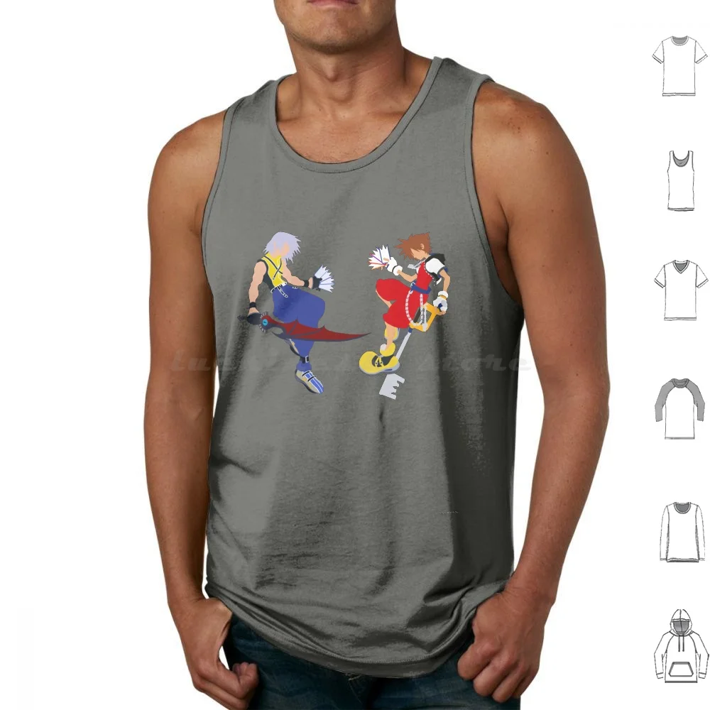 Sora And Riku Tank Tops Print Cotton Kingdom Hearts Kingdom Hearts Square Enix Final Fantasy Sora Riku Kairi Mickey