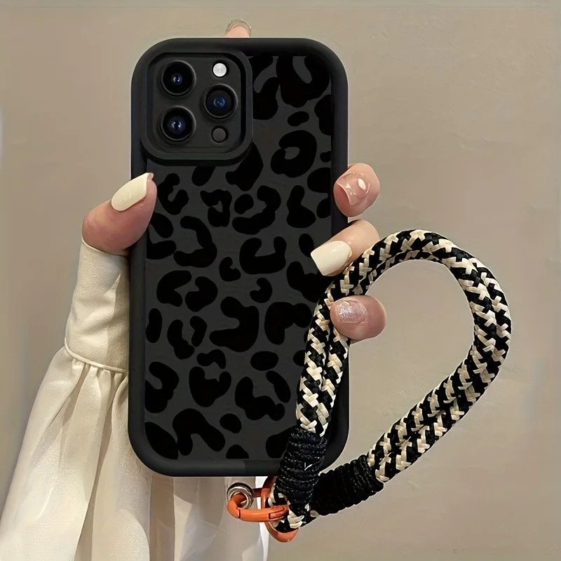 Luxury Leopard Print Hang Strap Phone Case for iPhone