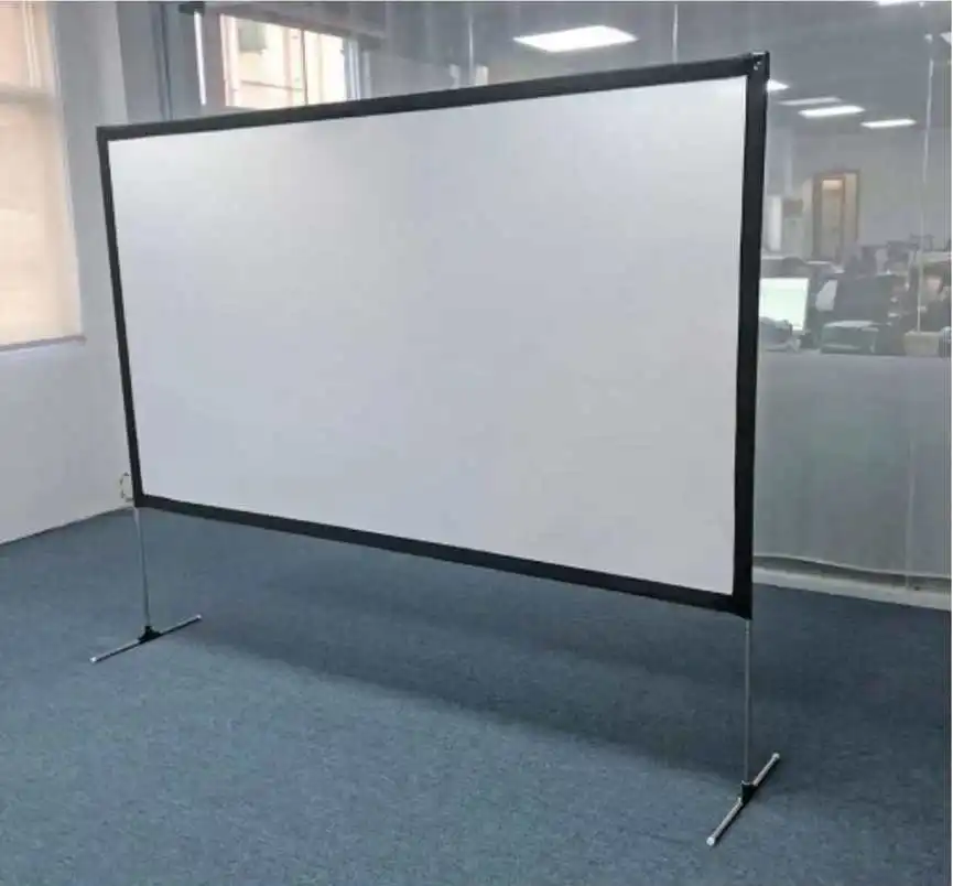 BW-VS6 Blitzwolf ขนาด80/100นิ้วความละเอียด4K หน้าจอโปรเจคเตอร์พับเก็บได้ป้องกันรอยพับติดตั้งง่ายหน้าจอภาพยนตร์กลางแจ้ง