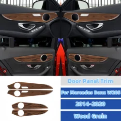 For Mercedes W205 Benz GLC C Class 2014-2020 Wood Grain Car Interior Door Panel Trim Decorative Sticker Auto Tuning  Assesories