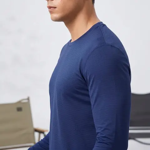 Men Quick Dry Lightweight Sun Protection Long Sleeve Tee Breathable Athletic Tops Running Hiking Fishing Outdoor Sport Shirts