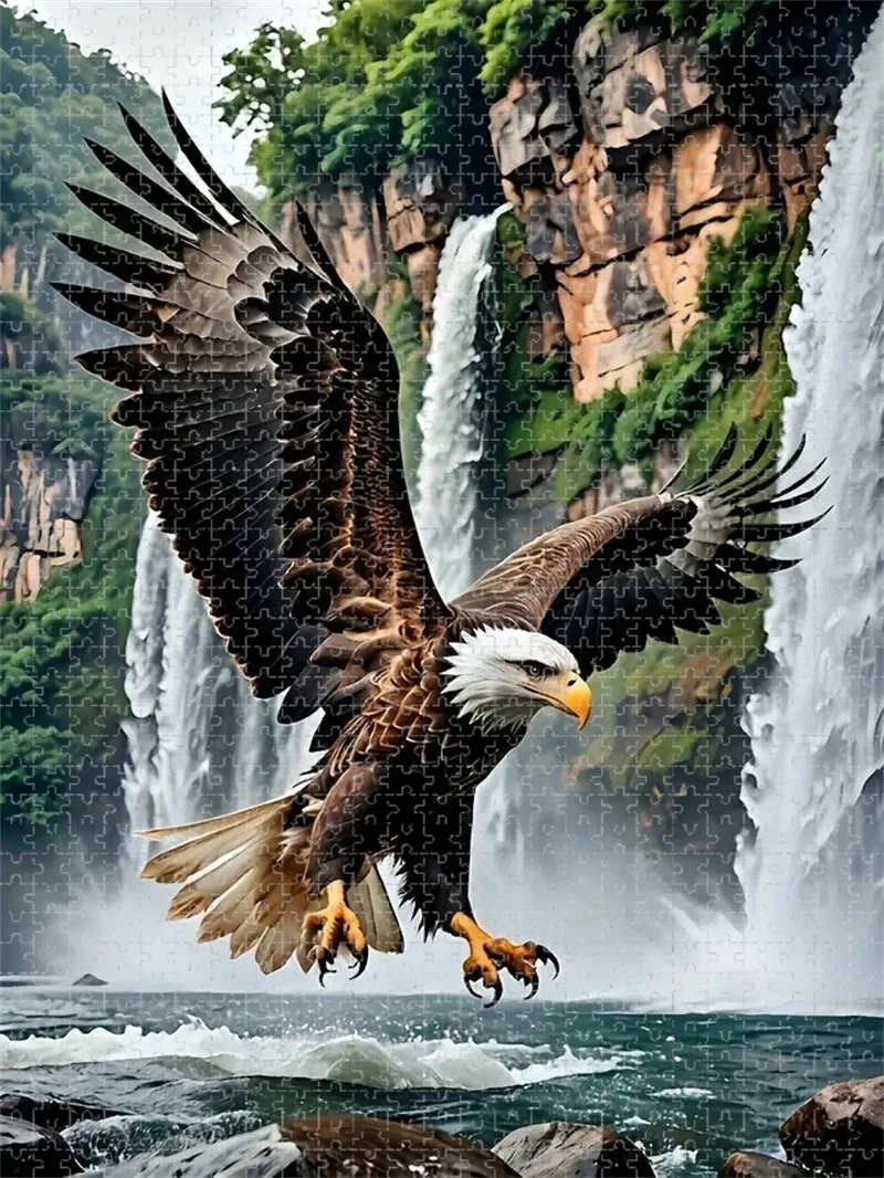 

500pcs/1000pcs Adult Jigsaw Puzzle Animal Eagle Large Puzzle，Family Fun，DIY Home Decor, Designed for Birthdays,