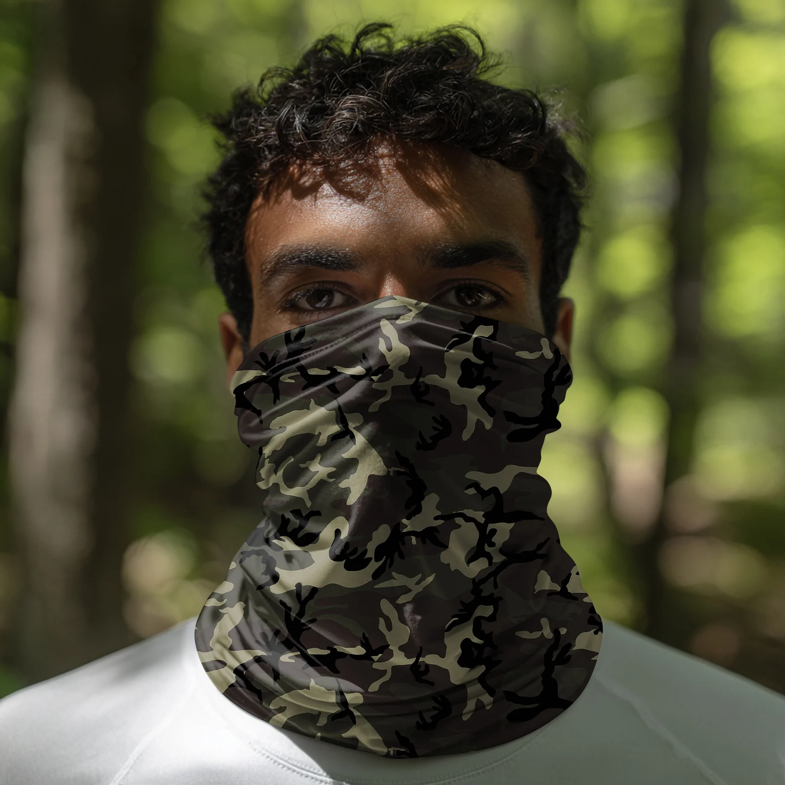 

Outdoor Sun Protection Face Mask Camouflage Print UV Protection Neck Gaiter Cycling Fishing Headscarf Windproof Dustproof Scarf