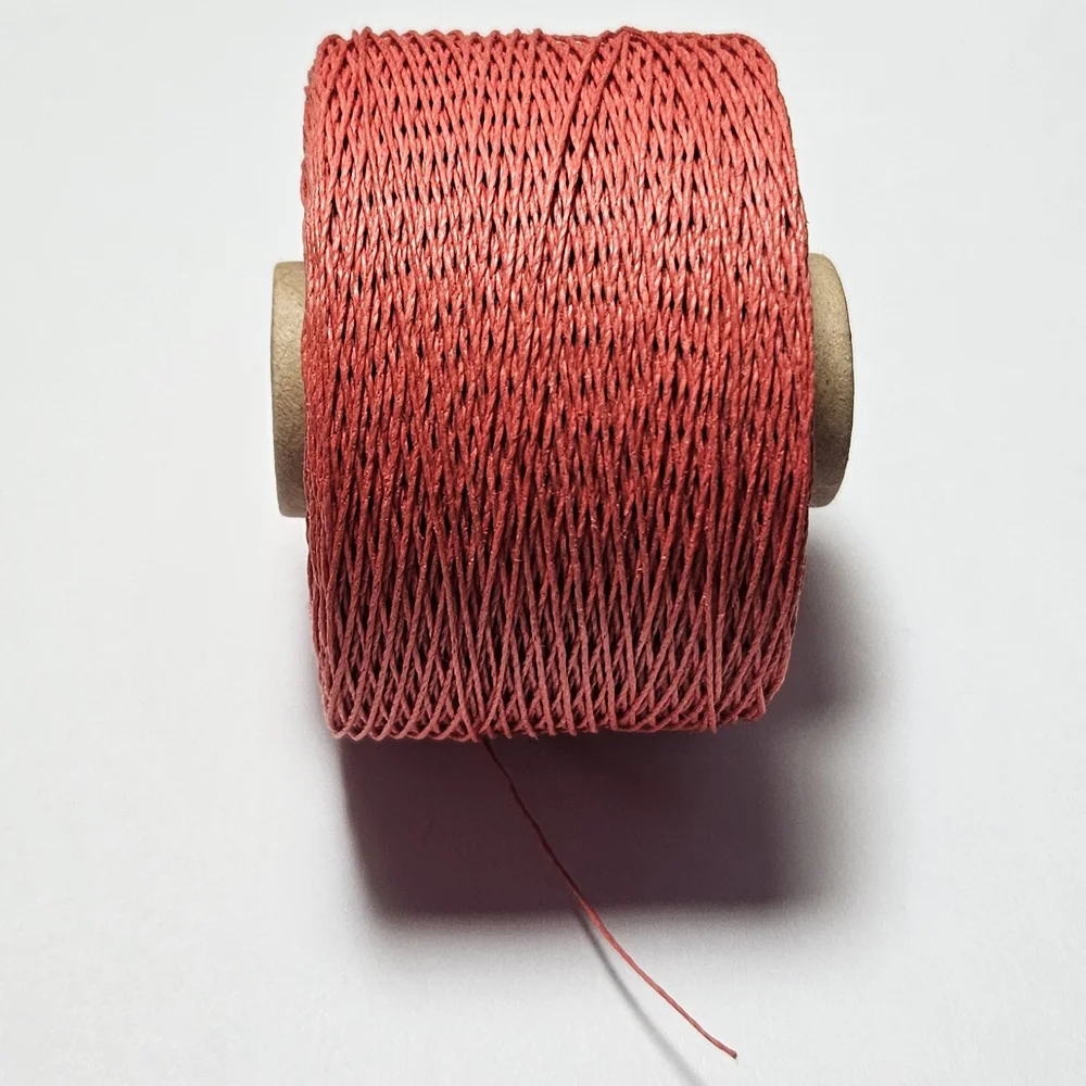 Orange red 100% Natural Linen ramie waxed yarn threads 200m/roll twine cords for sewing Leather handmade Craft DIY