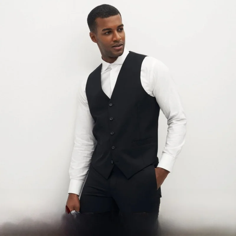 

Мужской модный повседневный жилет Briti Sle для многослойных образов, универсальная осенне-зимняя одежда, приталенный крой, деловой повседневный стиль, однотонный