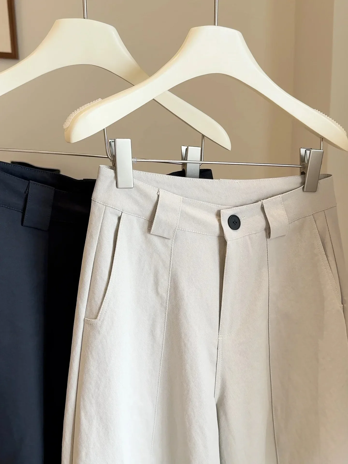 2025 جديد قيعان بنطال ذو قصة أرجل واسعة للنساء Pantalon فام عالية الخصر فضفاض بناطيل كاجوال خمر الكورية Pantalones De Mujer #4