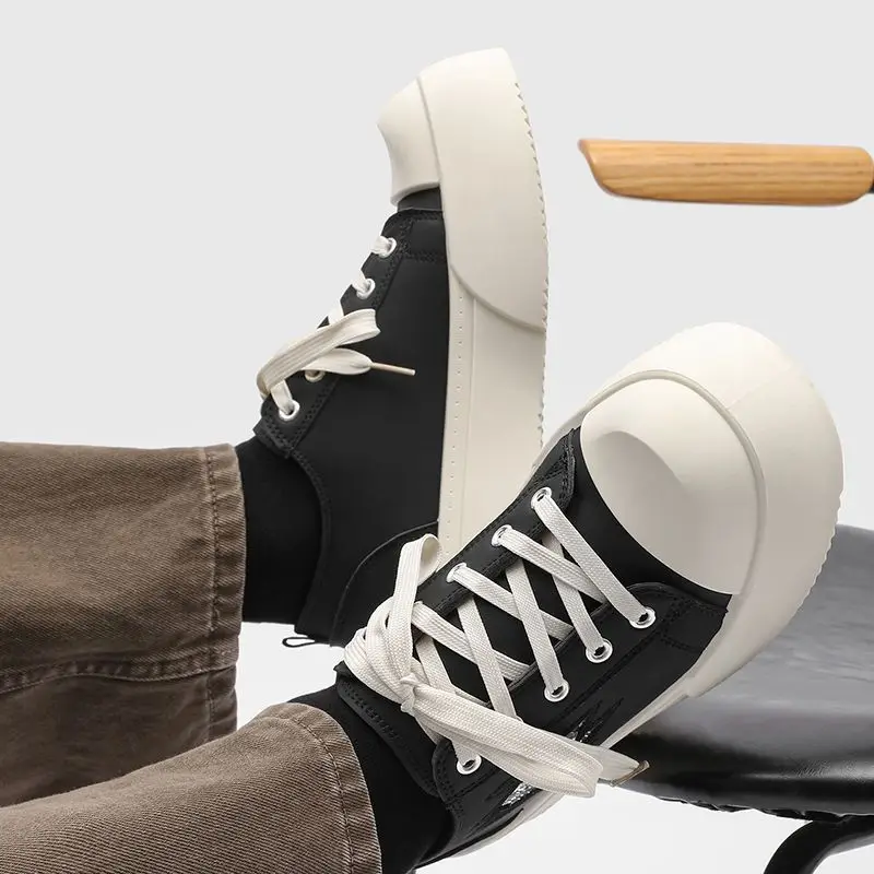 2026 Men Elevator Shoes Casual Low Top Skate Sneakers Thick Sole Height Increase Invisible Lifting Shoes