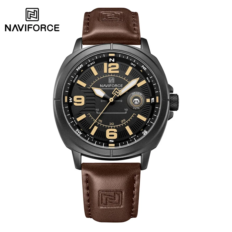 Men's Casual Quartz Watch, Waterproof Leather Strap