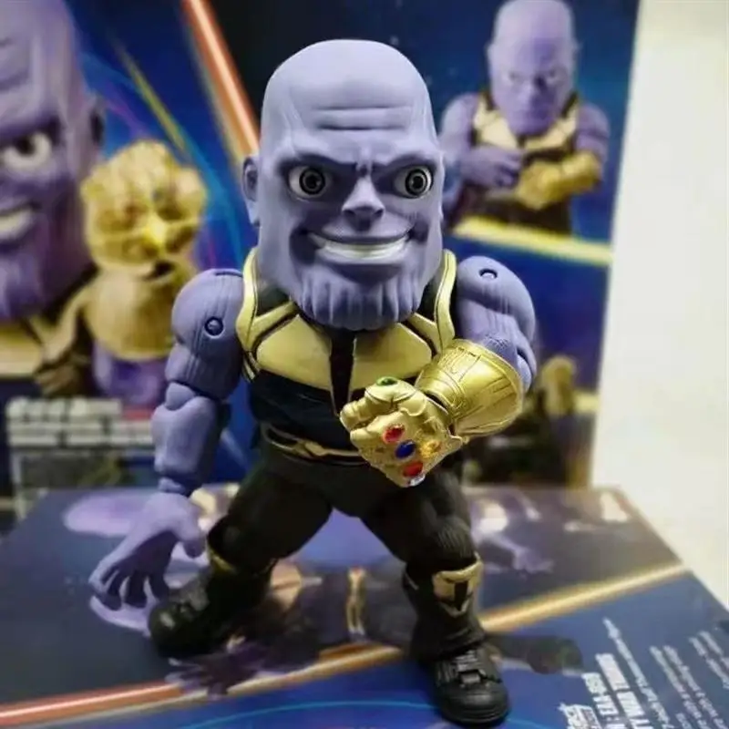 

Marvel Avengers Thanos Infinity Gauntlet 18cm Action Figure With Changeable Face Bookshelf Machine Case Decoration Toy Gift