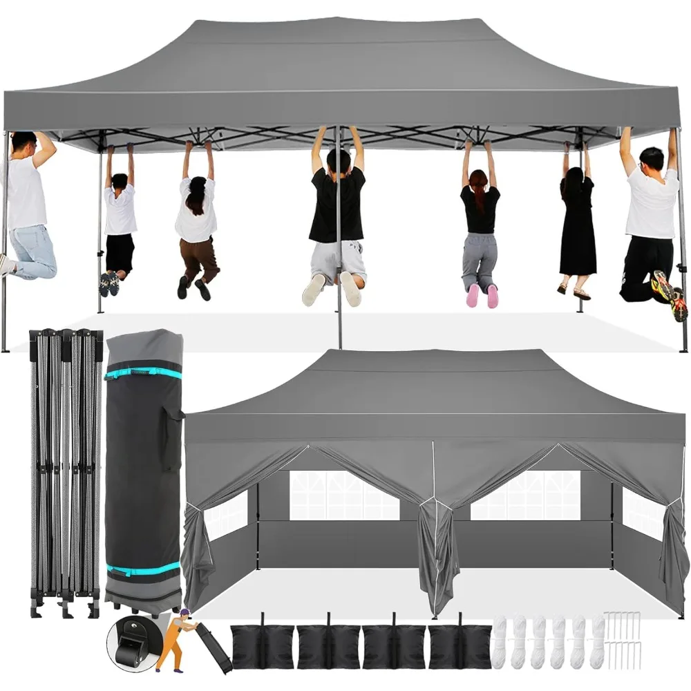 

10x20 Pop Up Canopy With 6 Sidewall 10x10 Canopy Tent Camping Gazebo Parasol Canopies for Outdoor Furniture Garden Terrace Tents