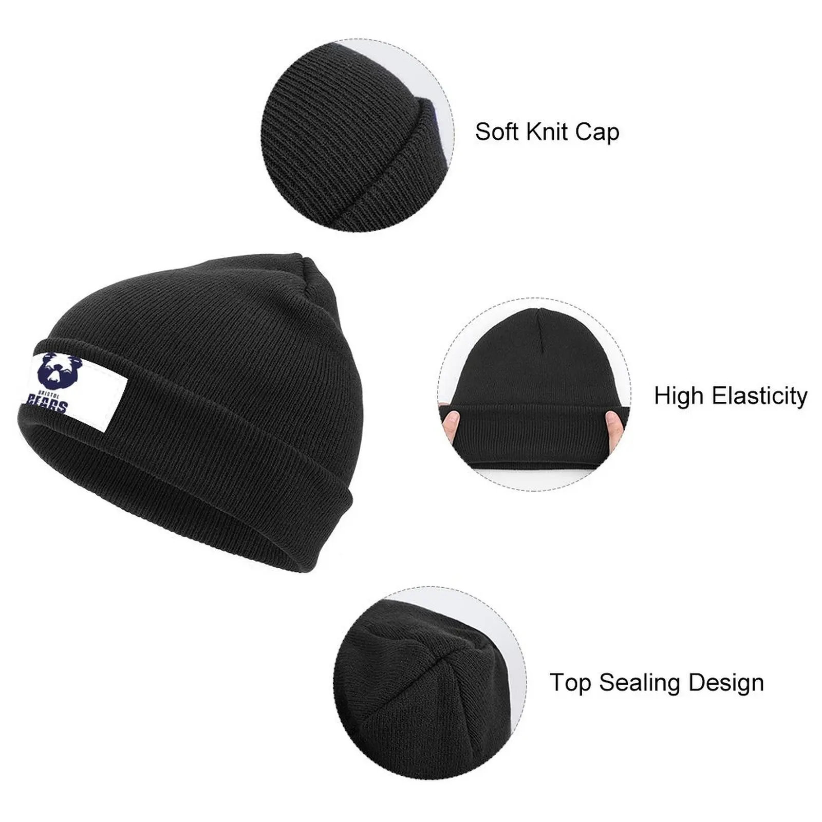 bristol bears Knitted Cap Big Size Hat Hat Luxury Brand Mens Caps Women's image 3