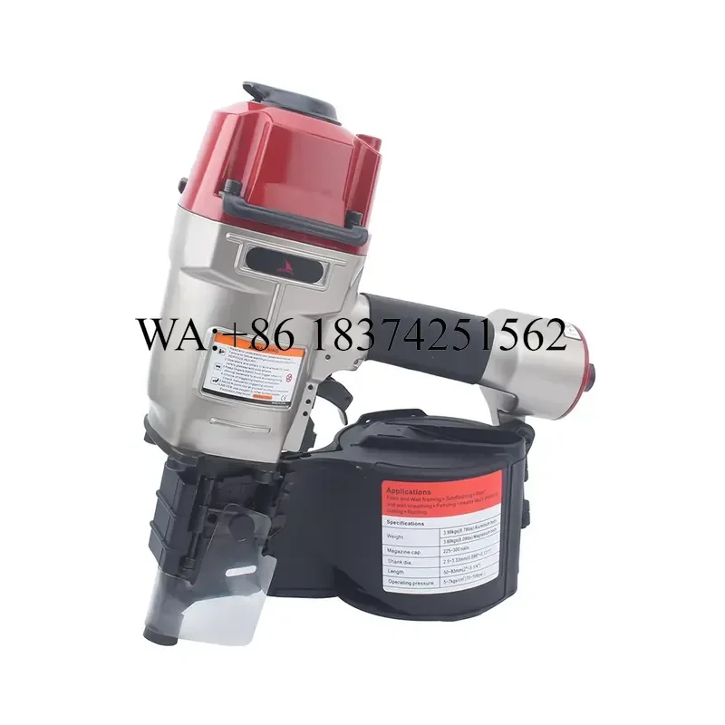 Wmwmnu for YOUSAILING CN80 Industrial Pneumatic Coil Nailer Air Nail Pneumatic Nailing Nail Length 50mm-83mm