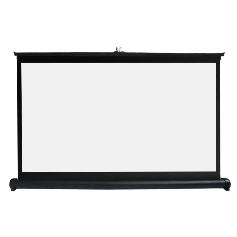 202650 Inch 16:9 4K HD Foldable White Manual Floor Rising Projector Screen Portable Projector Screen for Home Theater Outdoor In
